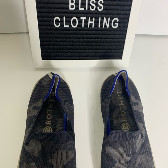 Rothy’s Gray Multi Colored Camo Athletic Slip On Platform Shoes Size 7.5 - Picture 3 of 10